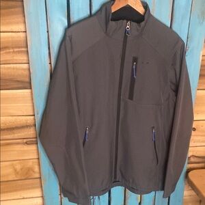 Koppen soft shell Men's Gray Jacket size large full zip